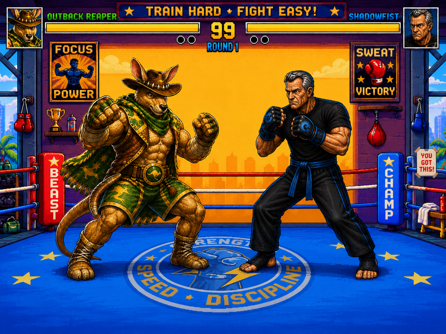 Arena battle scene